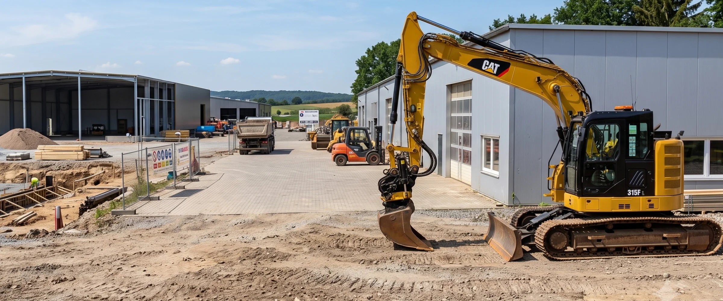 Caterpillar 315FL CR excavator on a construction site