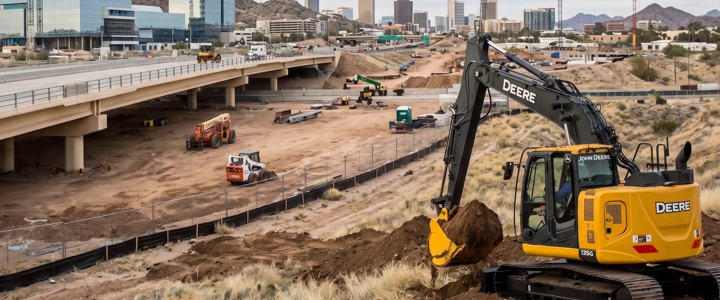 used John Deere excavator, Les Équipements Daigle