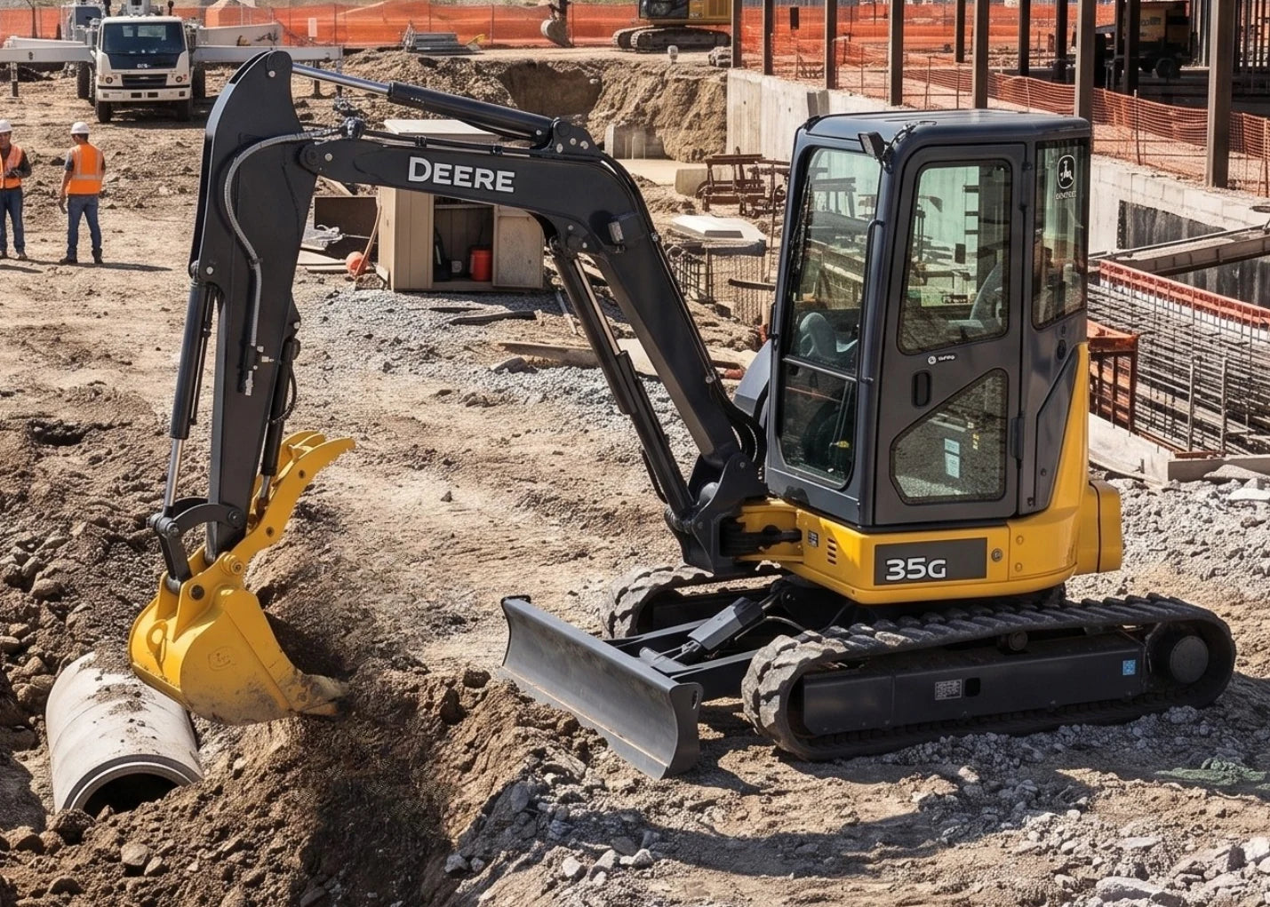 Used construction equipment prepared by Équipements Daigle, used John Deere excavator