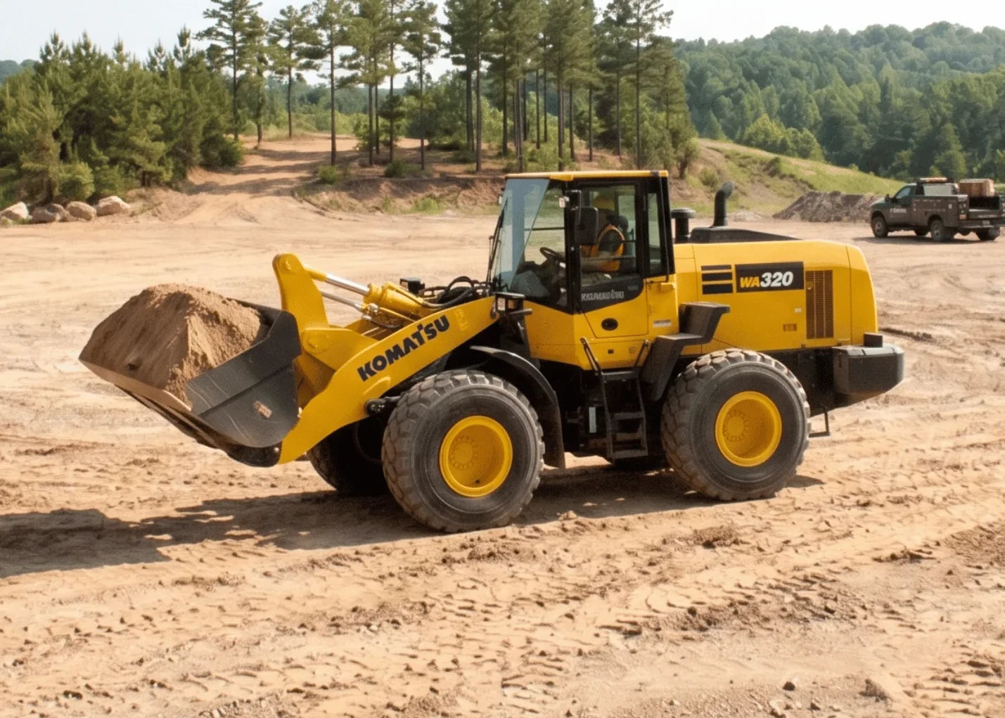 Komatsu WA320 wheel loader on a job site