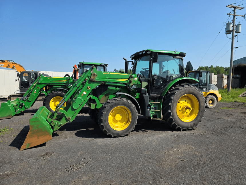 2019 John Deere 6130R Tractor – With 620R loader, side view