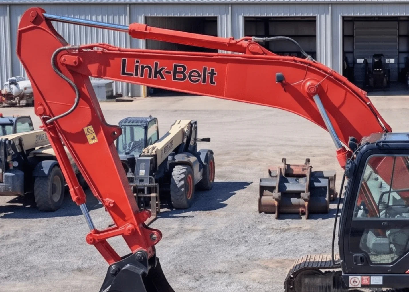 Link-Belt excavator in an equipment yard