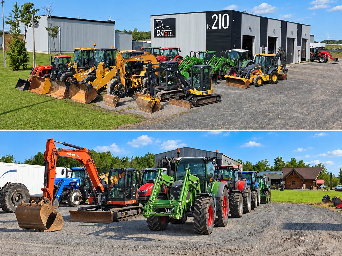 La flotte complète des Équipements Daigle, machinerie agricole et de construction