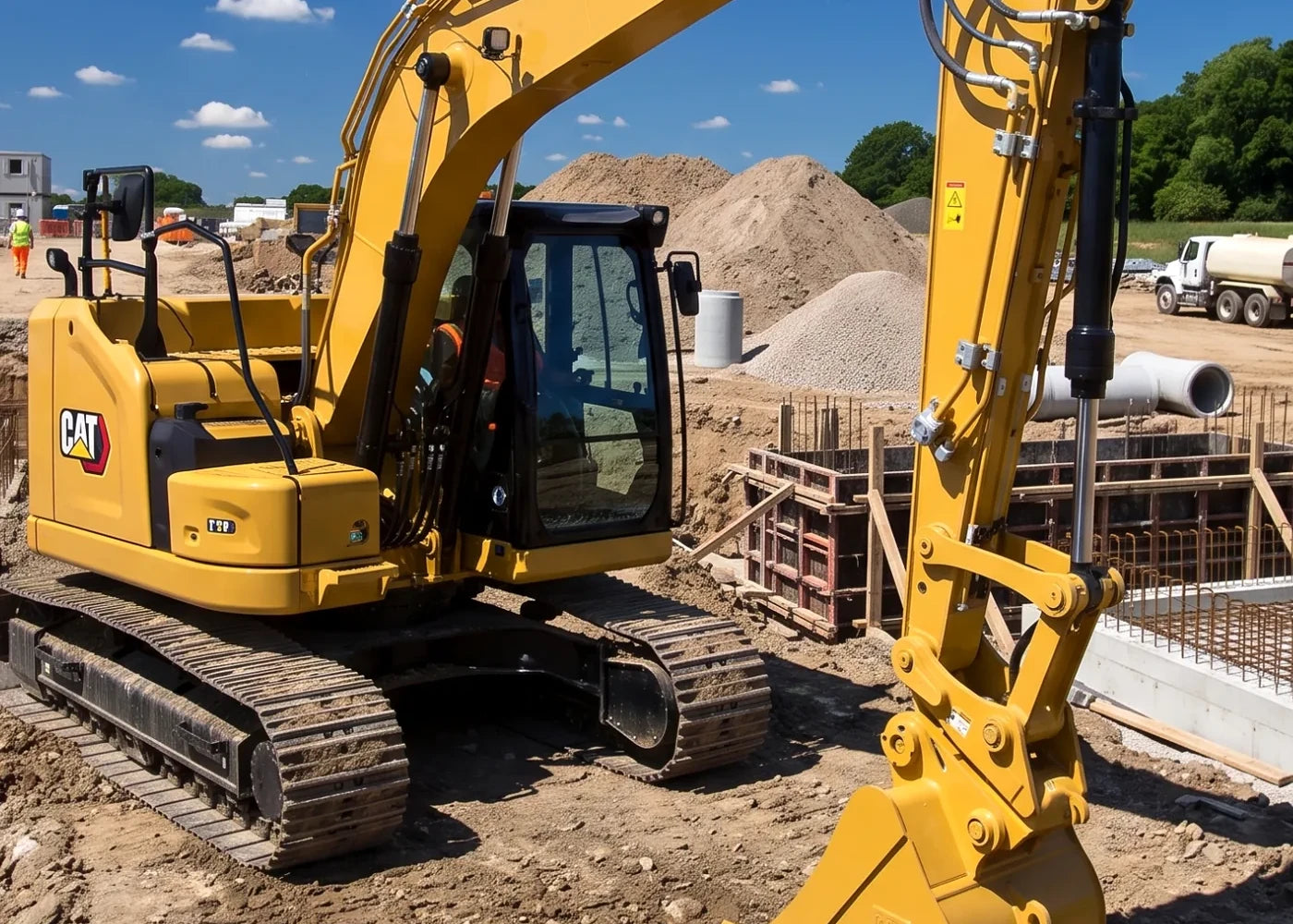 L'équipe des Équipements Daigle, spécialiste en machinerie de construction usagée, excavatrice Caterpillar usagée