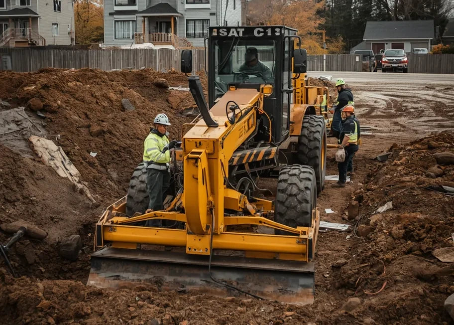 Machine de construction usagée préparée par les Équipements Daigle, niveleuse