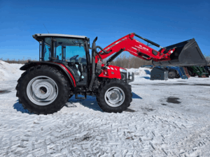 Massey Ferguson 4707 left side view with FL3615 loader