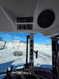 JVC radio and cab climate controls in Massey Ferguson 4707
