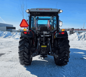 Rear view of Massey Ferguson 4707 with 3-point hitch and PTO
