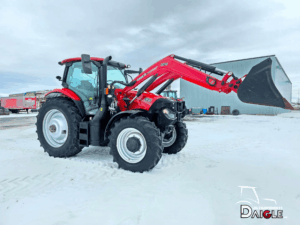 Tracteur Case IH Maxxum 135 2019 vue 3/4 avec chargeur frontal