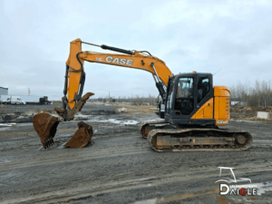 2019 Case CX145D SR excavator with buckets on job site