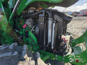 John Deere 5100M engine compartment with radiator and alternator