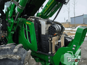 John Deere 6110M engine compartment open