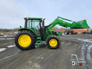 Full profile John Deere 6110M tractor with loader