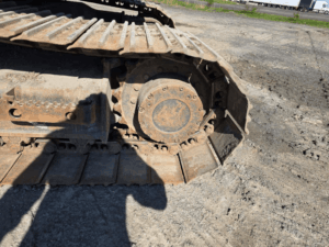 Drive motor and track system on the 2019 Case CX145D SR excavator