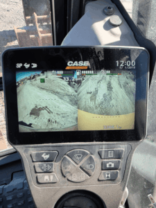 Écran de contrôle et système caméra de l’excavatrice Case CX145D SR 2019.