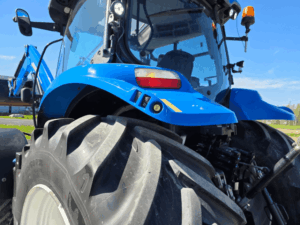 Large Michelin rear tire on New Holland T6.180 tractor