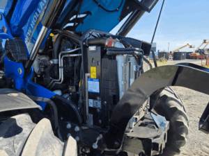 Engine and radiator view on New Holland T6.180 tractor