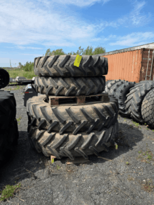 Agricultural dual wheel set for a 2018 New Holland T7.230 tractor included with the machine
