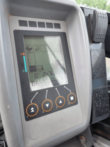 Hour meter and display screen on 2017 John Deere 35G excavator
