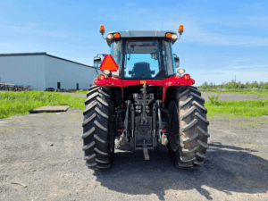 Rear view of 2015 Massey Ferguson 6616 tractor with three-point hitch