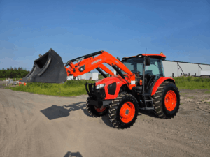 2019 Kubota M5-111 tractor with Kubota M32 front loader, front three-quarter view