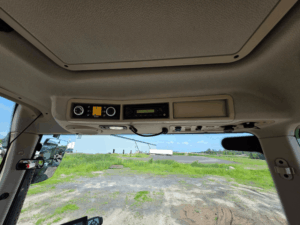 Roof-mounted control console inside the 2021 Fendt 514 Vario cab.