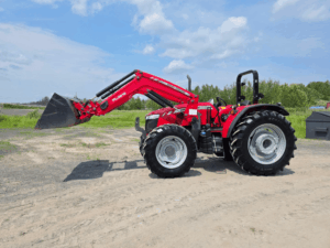 2022 Massey Ferguson 5711 tractor with FL3819 front loader – left side view