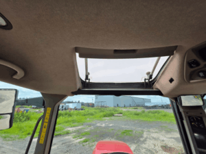Sunroof inside the cab of a Case IH Maxxum 115