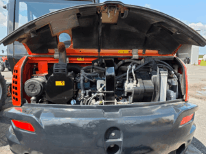 Engine compartment of the 2019 Kubota KX080-4