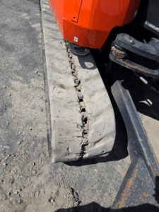 Undercarriage of the 2019 Kubota KX080-4 excavator