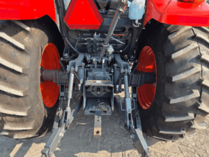 Rear three-point hitch and hydraulic outlets on the 2019 Kubota M5-111 tractor