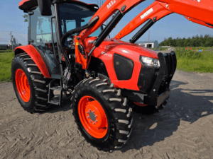 2019 Kubota M5-111 tractor with Kubota M32 loader, front left three-quarter view