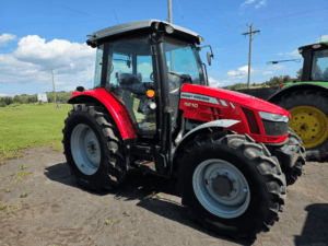 Front right view of a 2014 Massey Ferguson 5610 tractor with cab