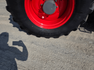 Front Michelin tire on the 2021 Fendt 514 Vario tractor.