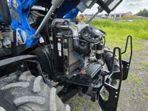 Engine compartment of the New Holland T4.75 with hood open