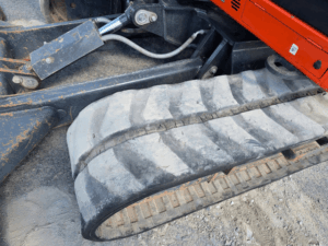 Right rubber track on the used Kubota KX080-4