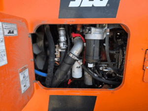 Engine of the 2022 SkyTrak JLG 8042 telehandler