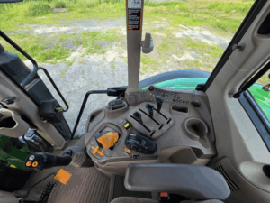 Control console inside 2022 John Deere 6110M tractor