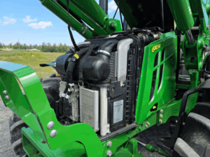 Engine compartment of 2022 John Deere 6110M tractor