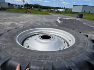 480/80R42 agricultural tractor tire mounted on a heavy-duty rim