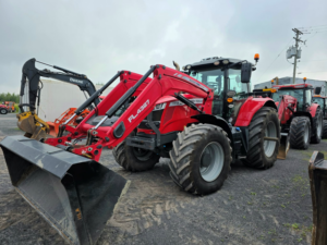Tracteur Massey Ferguson 7718S 2020 usagé avec chargeur frontal FL.4327 et bucket